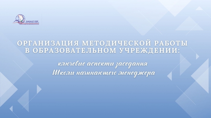 ОРГАНИЗАЦИЯ МЕТОДИЧЕСКОЙ РАБОТЫ В ОБРАЗОВАТЕЛЬНОМ УЧРЕЖДЕНИИ: ключевые аспекты заседания Школы начинающего менеджера