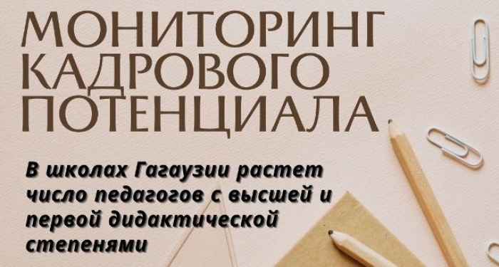 МОНИТОРИНГ КАДРОВОГО ПОТЕНЦИАЛА: в школах Гагаузии растет число педагогов с высшей и первой дидактической степенями
