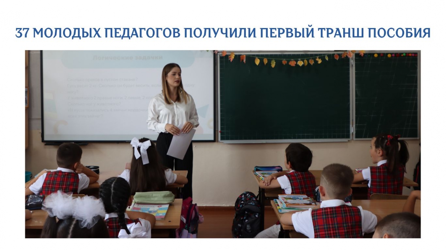 37 МОЛОДЫХ ПЕДАГОГОВ ПОЛУЧИЛИ ПЕРВЫЙ ТРАНШ ПОСОБИЯ