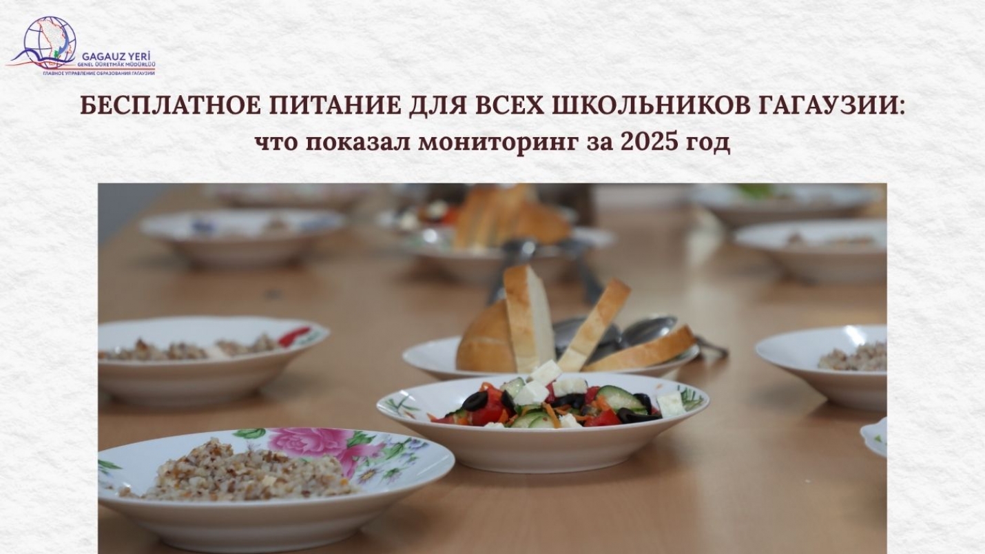 БЕСПЛАТНОЕ ПИТАНИЕ ДЛЯ ВСЕХ ШКОЛЬНИКОВ ГАГАУЗИИ: что показал мониторинг за 2025 год