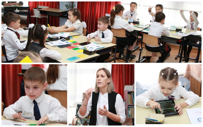 KOMRAT KASABASININ S.KUROGLO ADINA GİMNAZİYASININ &Uuml;&Uuml;REDİCİSİ NATALYA FRANKOGLO 1-ci KLASTA ŢİFRA &Uuml;&Uuml;RENM&Auml;K DERSİNİ GAGAUZ DİLİND&Auml; GE&Ccedil;İRDİ